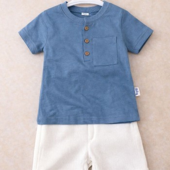 Μπλουζάκι γαλάζιο & σορτσάκι λευκό